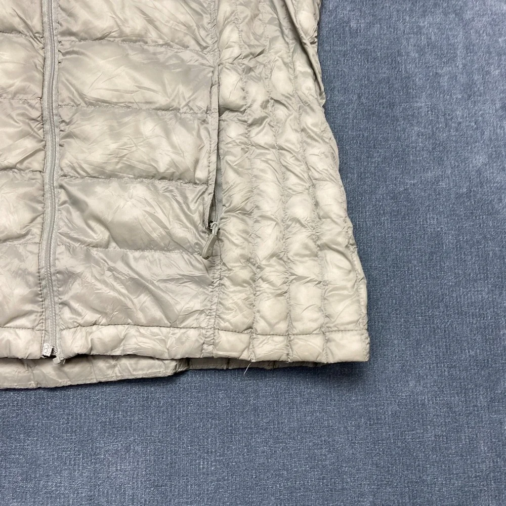 32 Degrees Heat Down Puffer Vest Womens L Gray Nylon Full Zip Mock Neck Casual